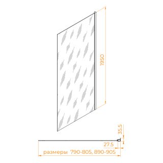 Боковая панель RGW Z-03 06220309-31 90 см хром